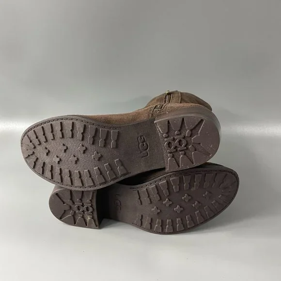 Ugg Women's Brown Suede Boots Zip Size 4 - Picture 8 of 12